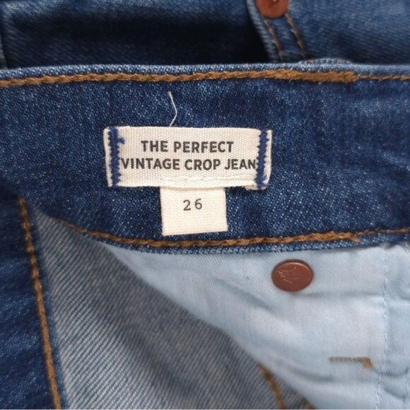 MADEWELL THE PERFECT VINTAGE CROP JEANS Button Fly High Rise Size 26 - Picture 11 of 12